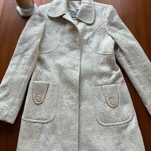 Marvin Richards Vintage Sparkle Cream and Silver Textured Winter Coat